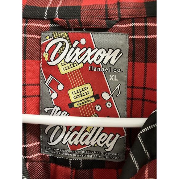 Dixxon Bo Diddley Men's Red,Black & White Plaid Button Flannel Size XL - Picture 4 of 8